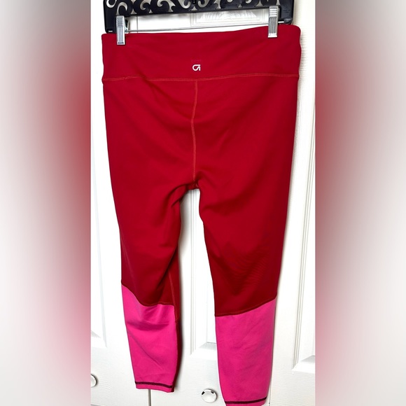 GAPFit Blackout Technology Leggings Pa Ts Colorblock Red Pink Purple Compression - Picture 7 of 11